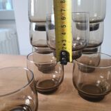 Set of 10 amber glasses