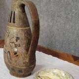 Atelier Garnier pottery: large pitcher with Lascaux decorations + André bowl