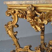 Rococo console Golden wood Roman marble XVII