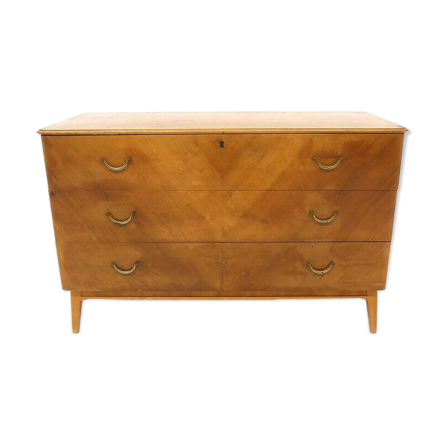 Scandinavian walnut chest of drawers, Swedish modern, Sweden, 1940.