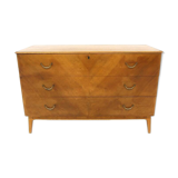 Scandinavian walnut chest of drawers, Swedish modern, Sweden, 1940.