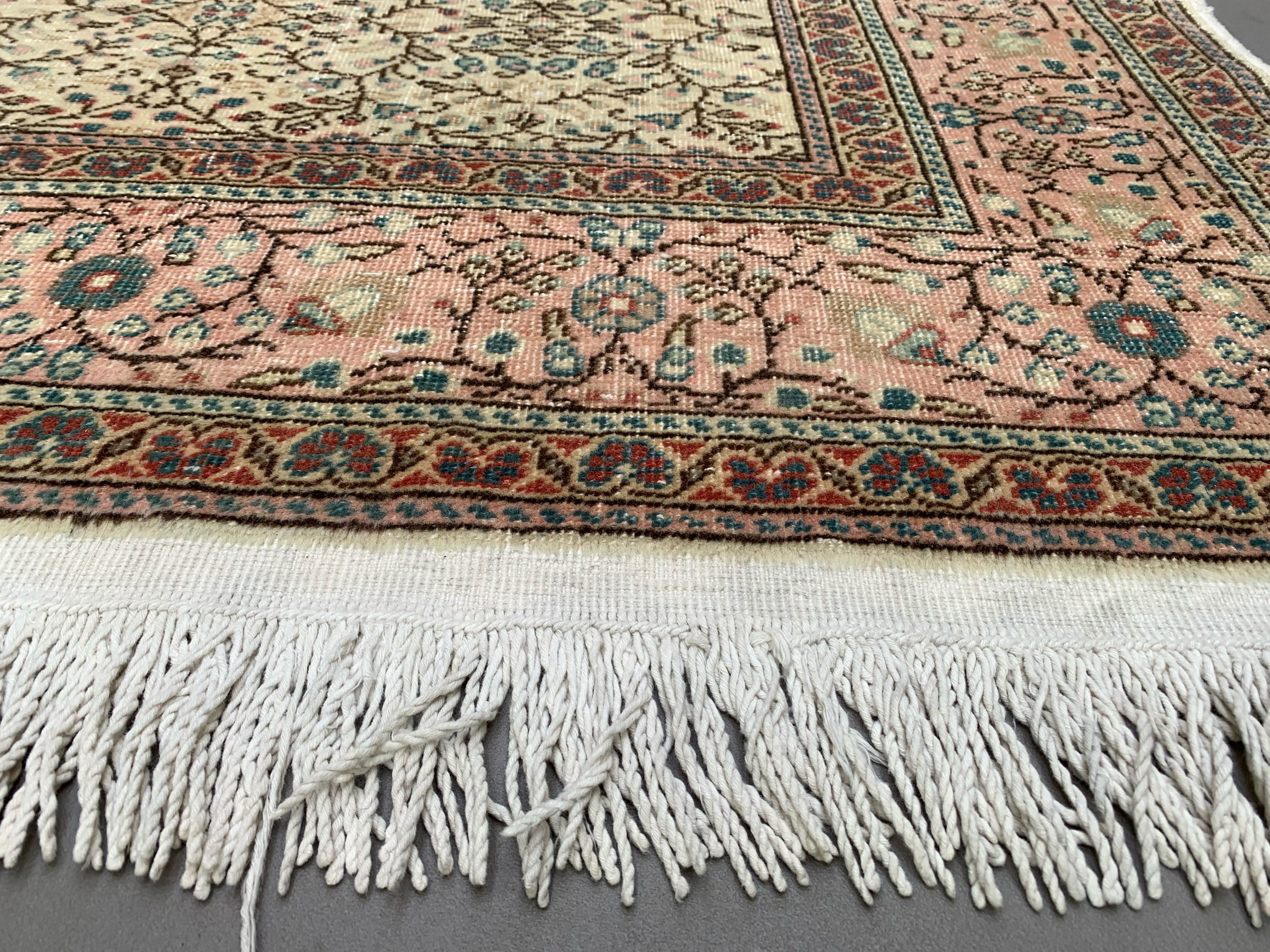 Vintage Square Turkish Rug 245x200 cm, Tribal Wool Carpet Large