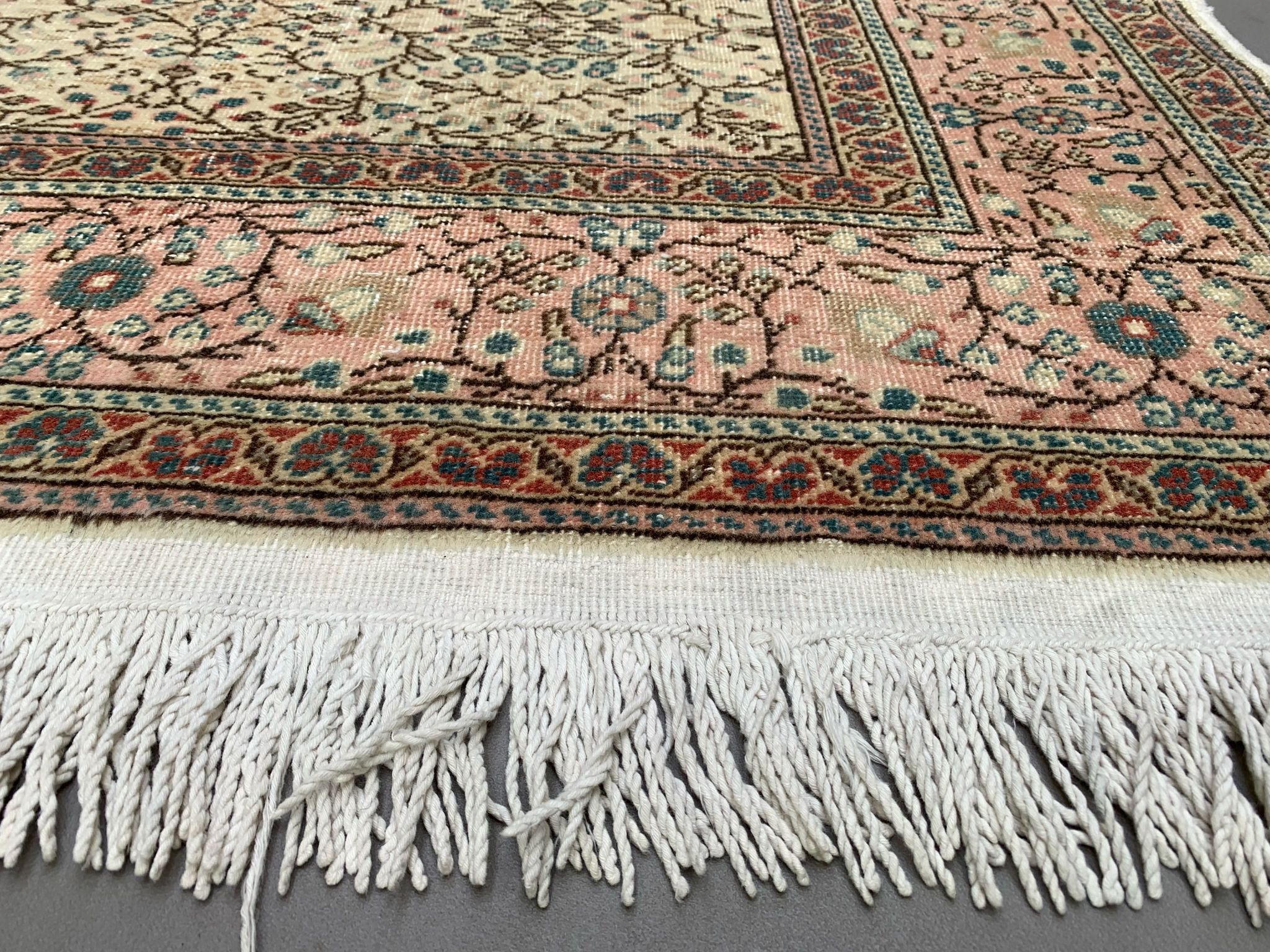 Vintage Square Turkish Rug 245x200 cm, Tribal Wool Carpet Large