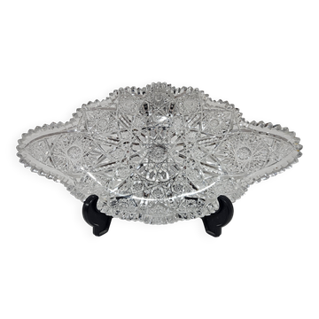 Bol en cristal à motif étoilé, américain, en verre taillé brillant américain, années 1920.