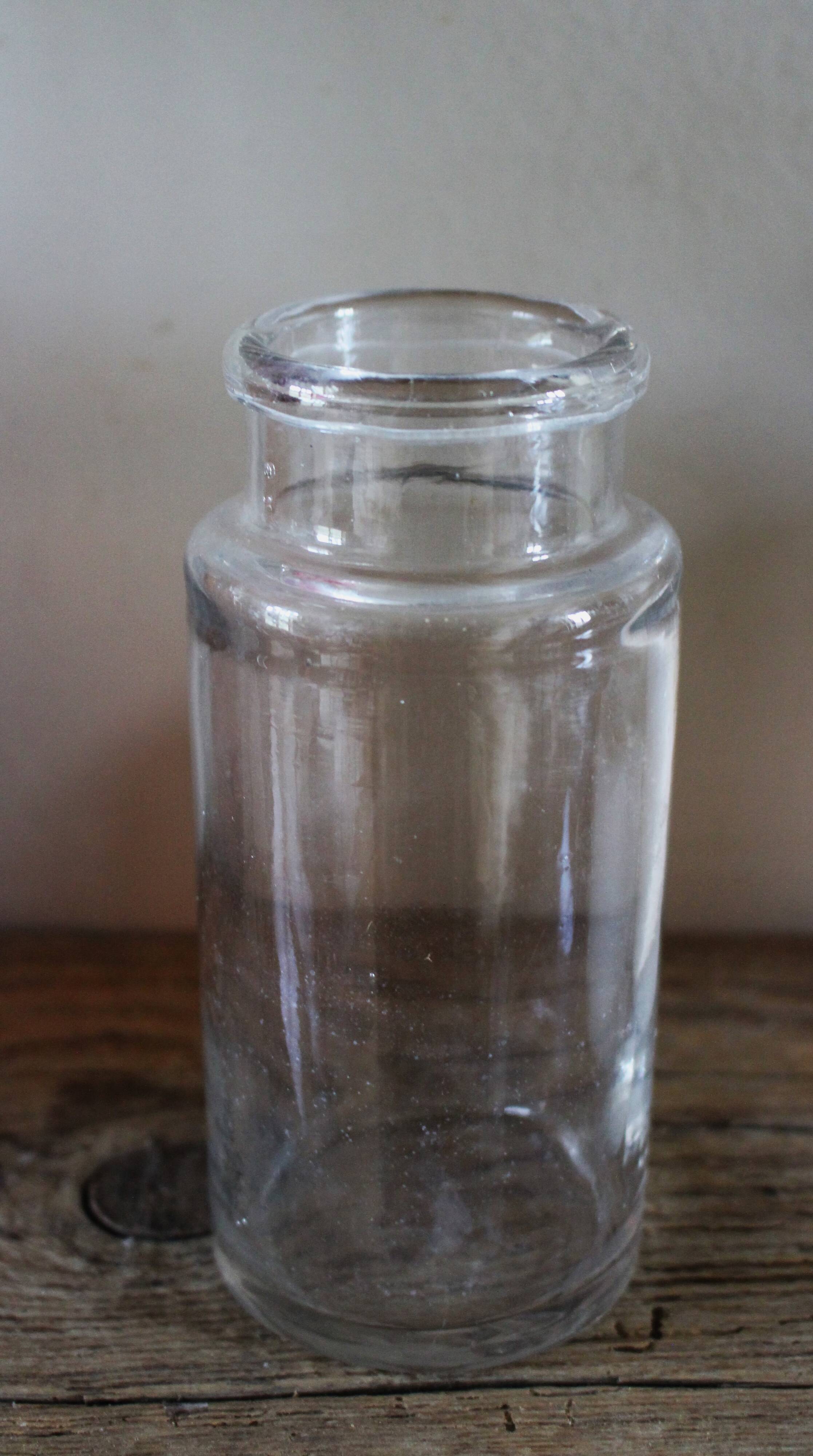 Vase Flacon ancien conservation verre transparent