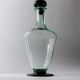 Vintage Murano glass carafe from the 1960s, green and black, with a stopper.