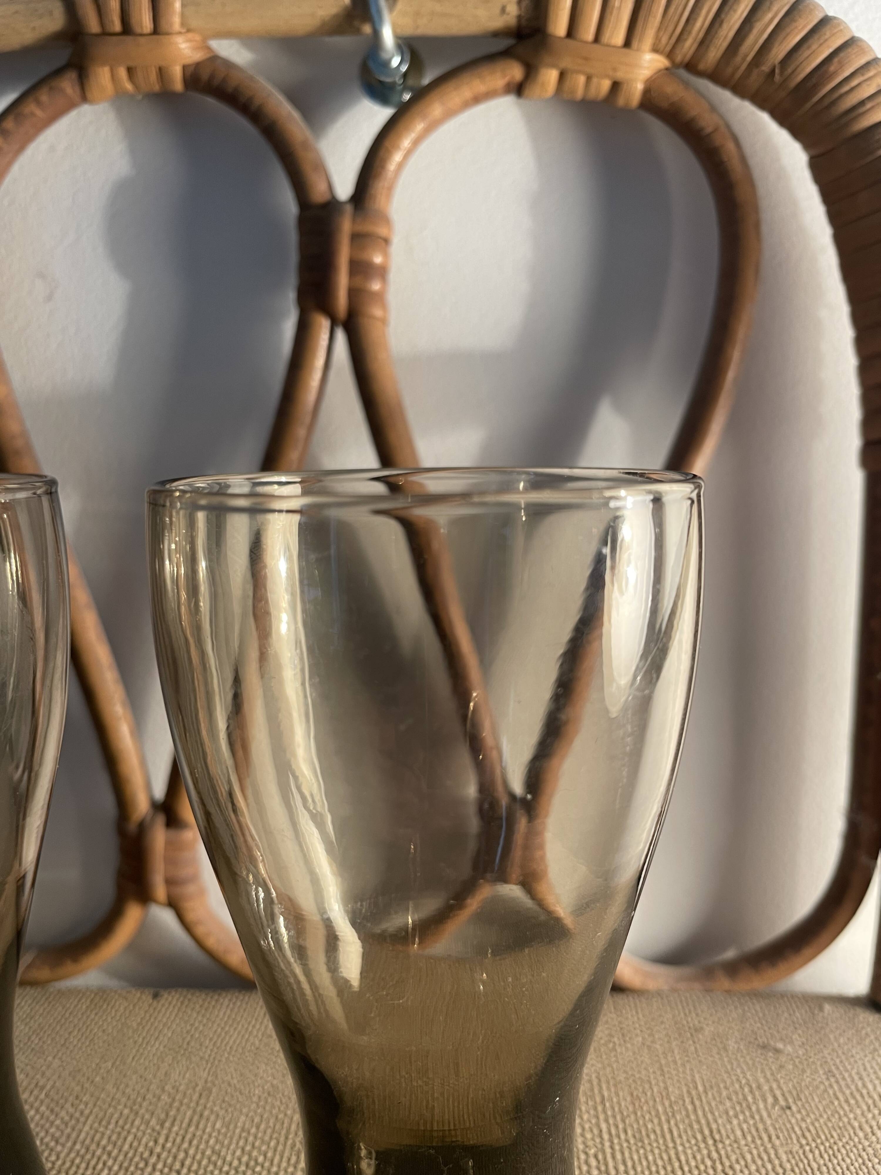 3 Luminarc smoked glass orangeade glasses