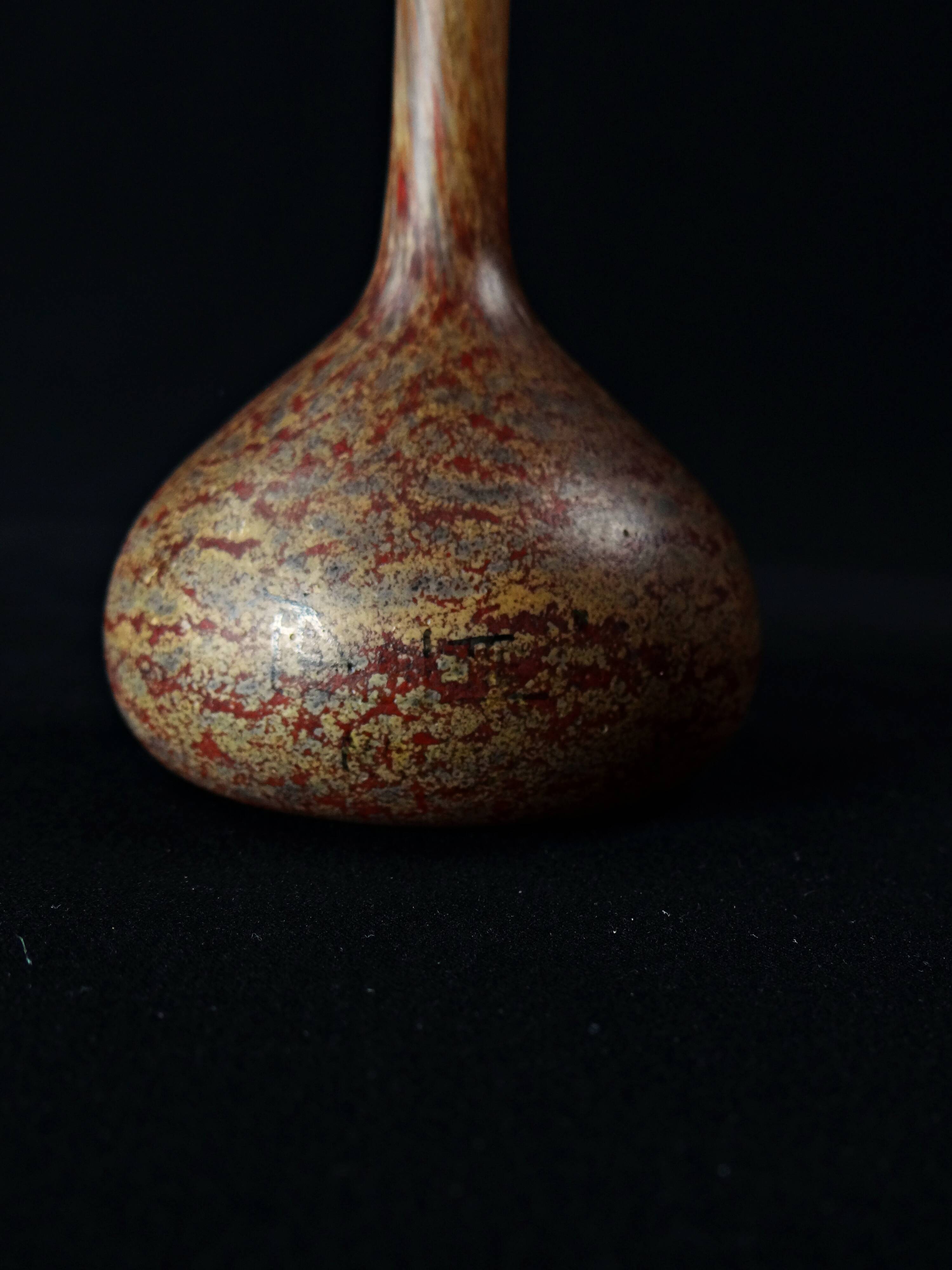 Delatte Nancy multi-layer glass vase signed marble effect Art Deco period