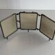 Art Deco 3 Nickel-plated glass covers Table or wall mirror, 1940s, Italy