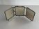 Art Deco 3 Nickel-plated glass covers Table or wall mirror, 1940s, Italy