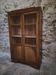 Vintage French beech display cabinet, glass-door bookshelf, Art Deco furniture, circa 1930–1950.