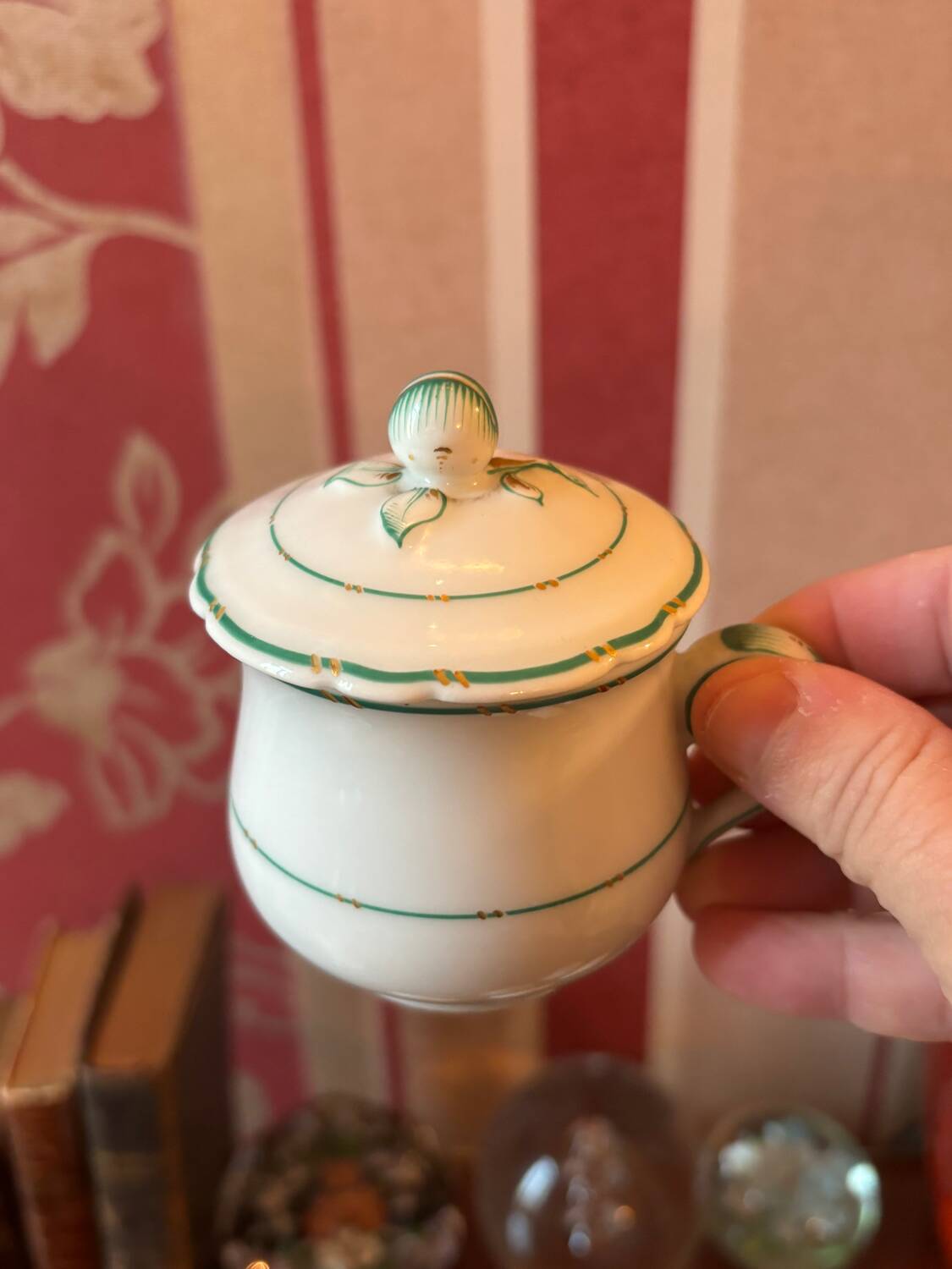 6 anciens pots a creme porcelaine de paris 19eme (1850) lot de 6