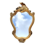 Old wall mirror in golden resin rococo style - made in france