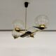 Lampe Suspension Maison Arlus 4 feux design français année 60