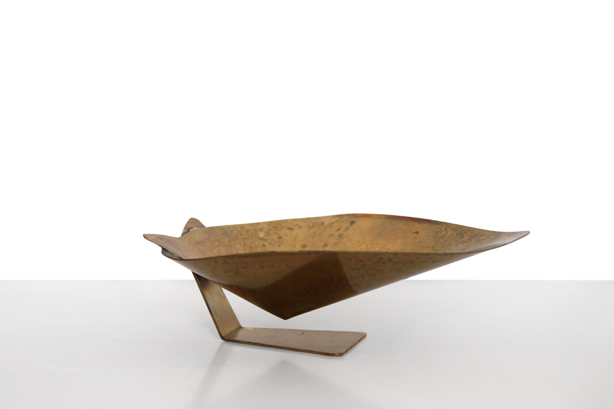 Rare brass Mathieu Matégot vide poche, 1950s