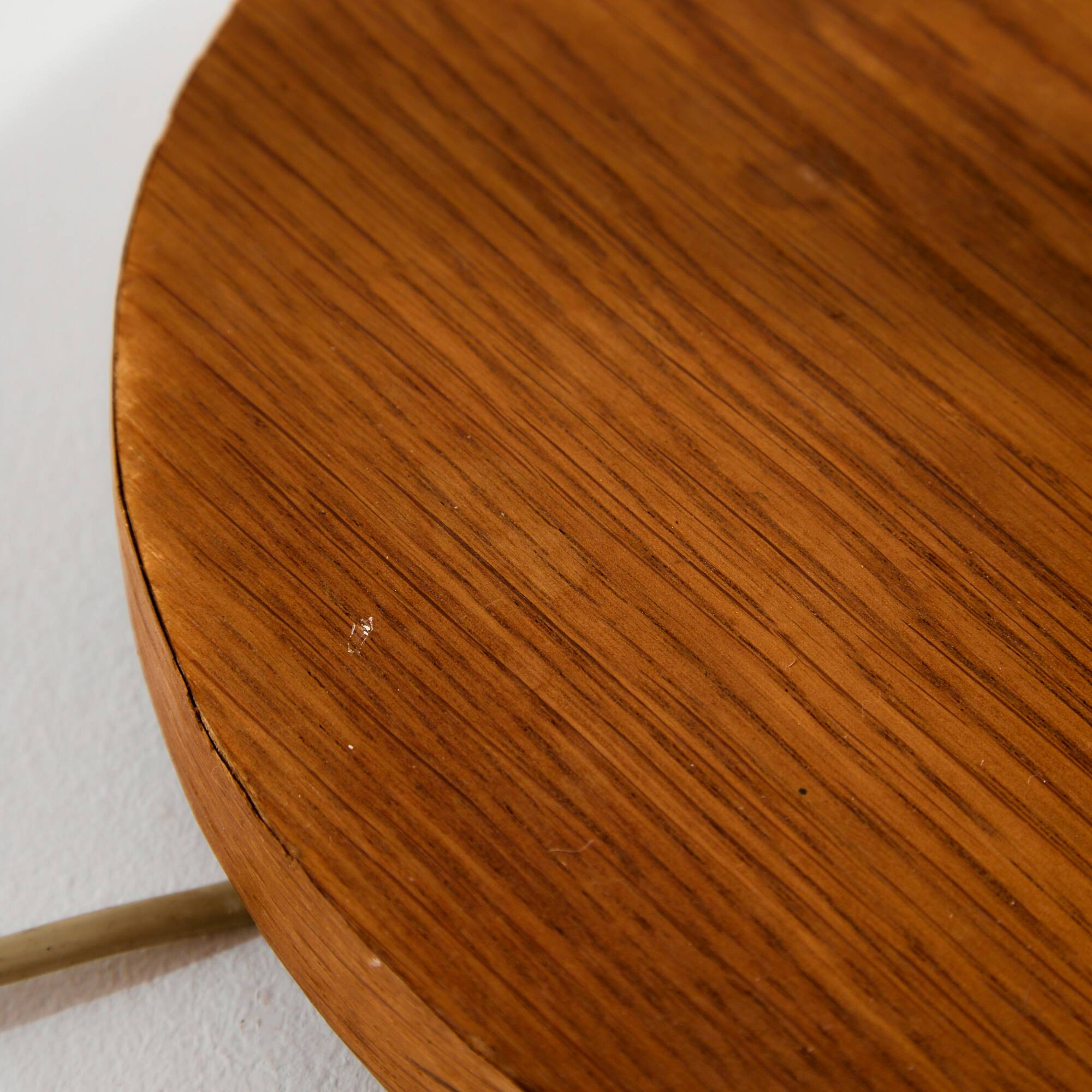 Oak and brass floor lamp