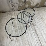 1950s metal and glass nesting coffee tables