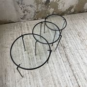 Tables basses gigogne métal et verre années 50