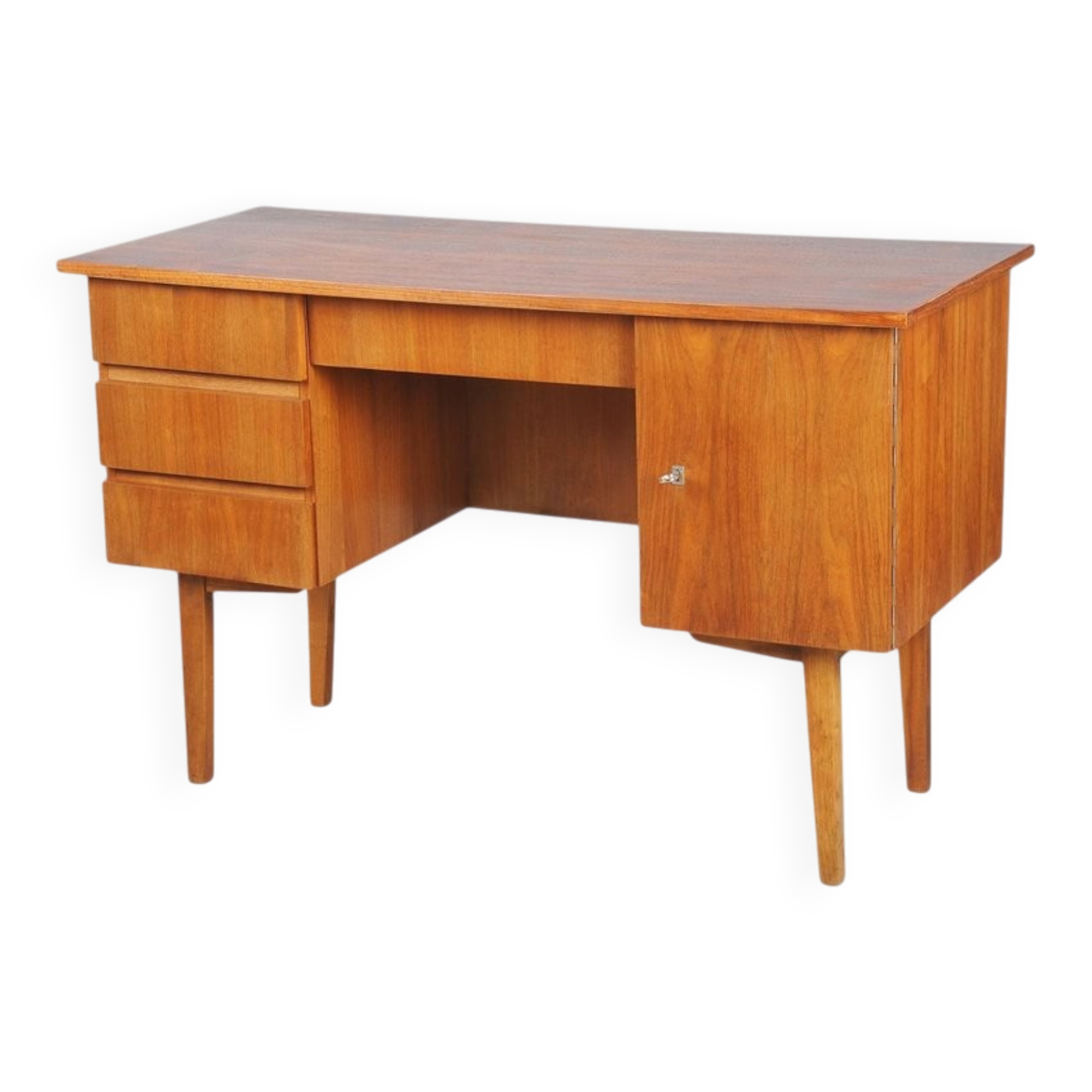 Mid-Century Modern Writing Desk in Walnut, Czech, 1950