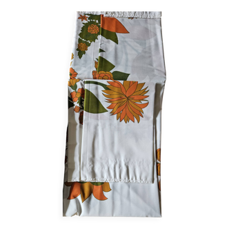 Nappe et 8 serviettes de table orange vintage