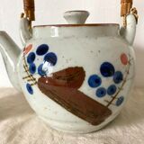Stoneware teapot and vintage bowls