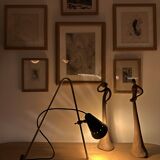Large Italian brass table lamp, 50s design