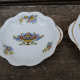 Set of 3 porcelain ravines Old Limoges Art Deco motifs