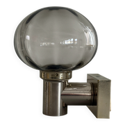 Set of 3 grey glass and chrome wall lights from the mid-century by N Leuchten, 1960s, Germany.