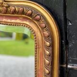 Louis XV Style Mirror In Stuccoed And Gilded Wood Circa 1880, Beveled Glass