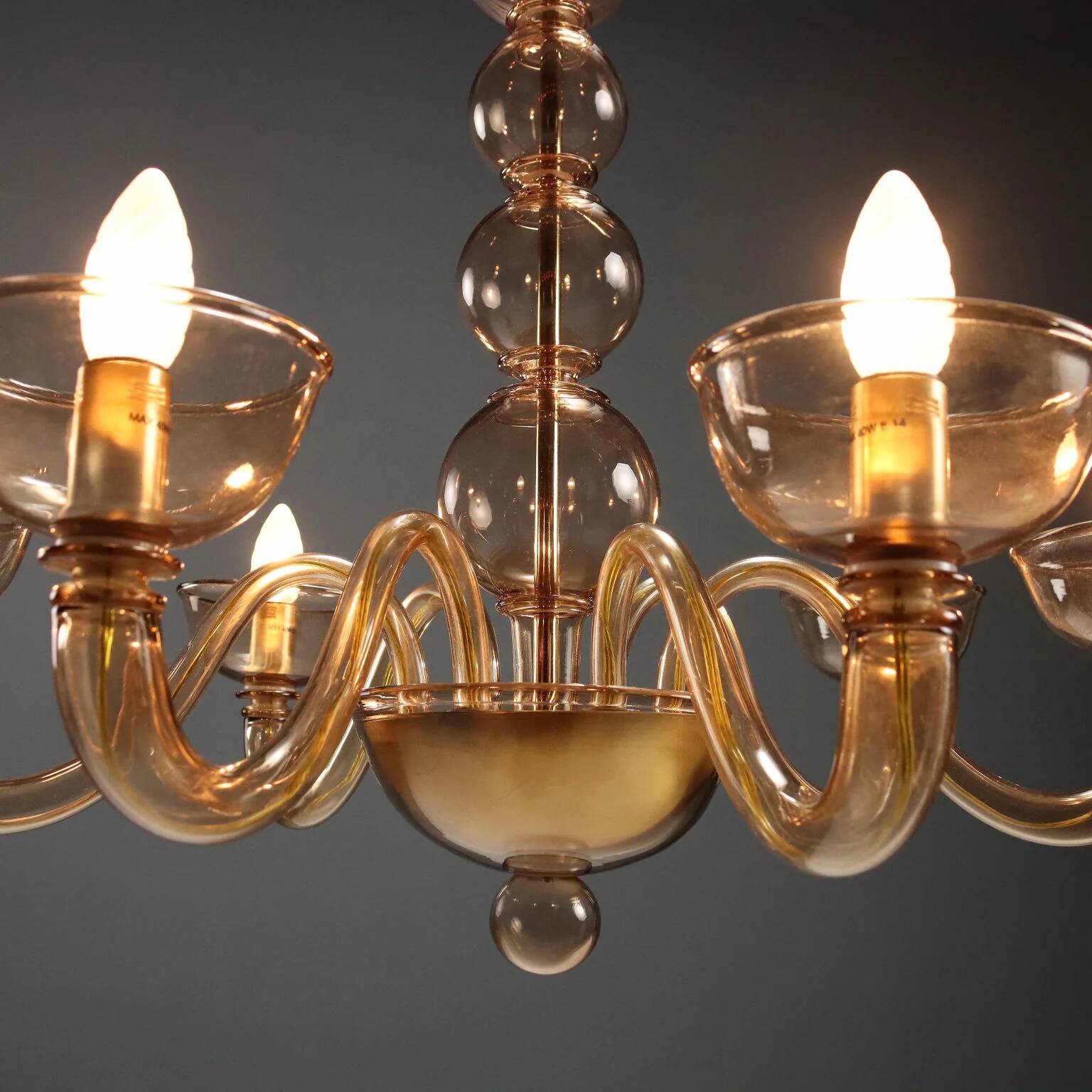 Venetian blown glass chandelier - Mid-20th century Murano