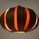 Large wooden veneer pendant lamp from the mid-20th century, 1960s