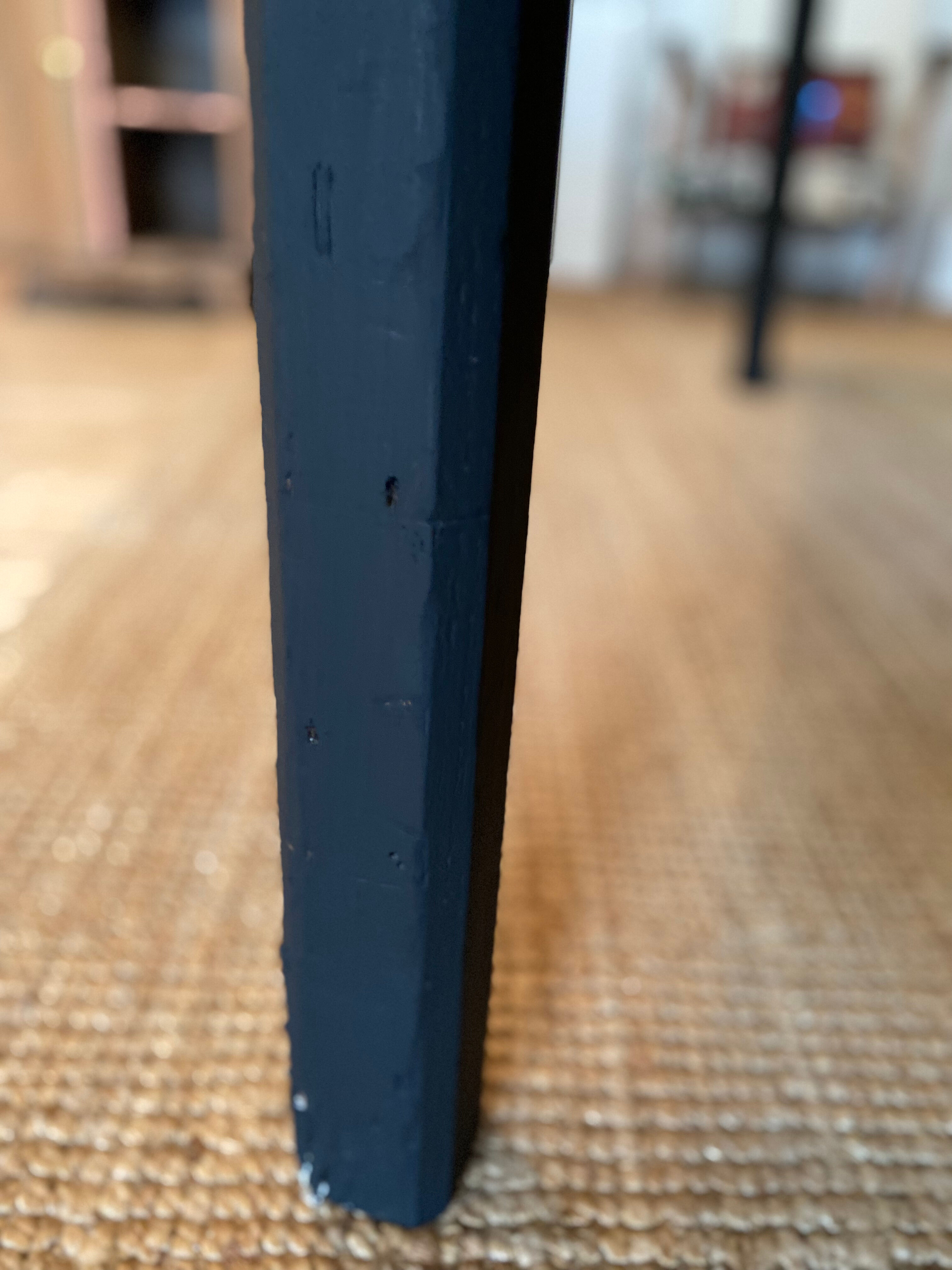 Farm table black charcoal & wood raw