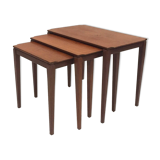 Set of 3 Scandinavian teak nesting tables