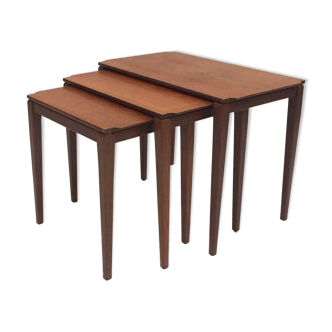Set of 3 Scandinavian teak nesting tables