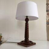 Lampe art déco palissandre sculpté