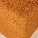 Pair of vintage 80s orange fabric poufs Italian design