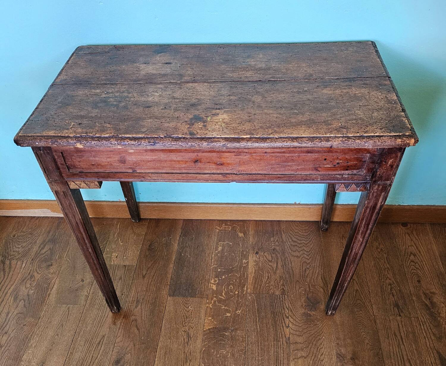 XVIIth century oak table brutalist style