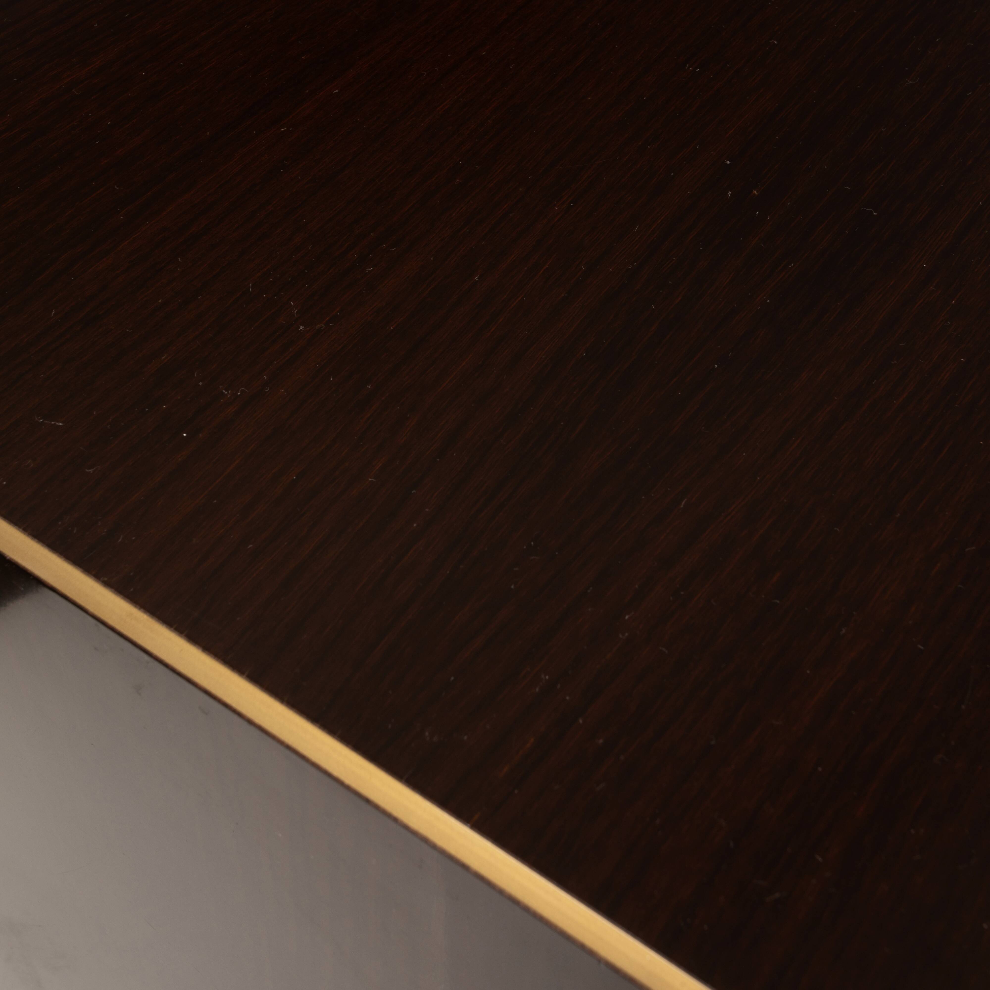 Pair of African rosewood and brass bedside tables for Fratelli Turri