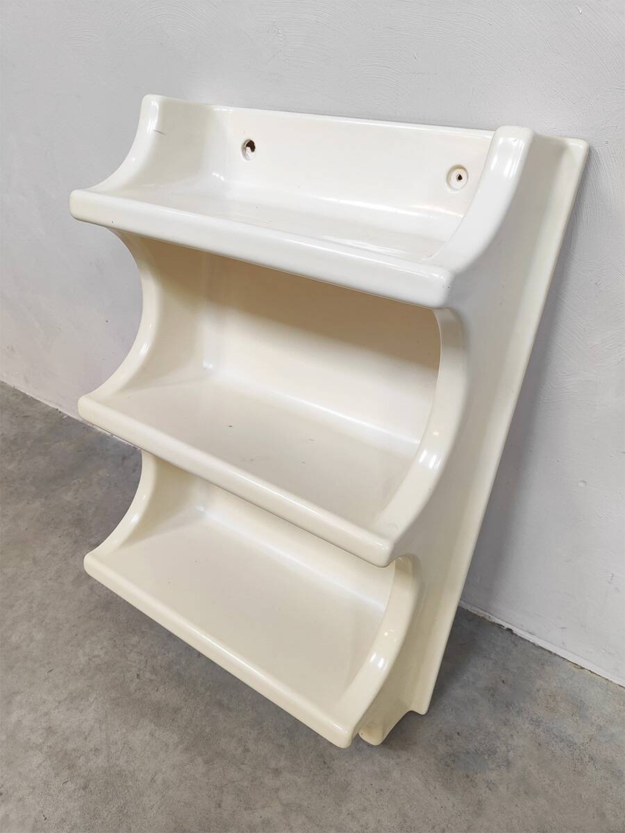 Vintage space age thermoformed plastic wall shelves 1970s