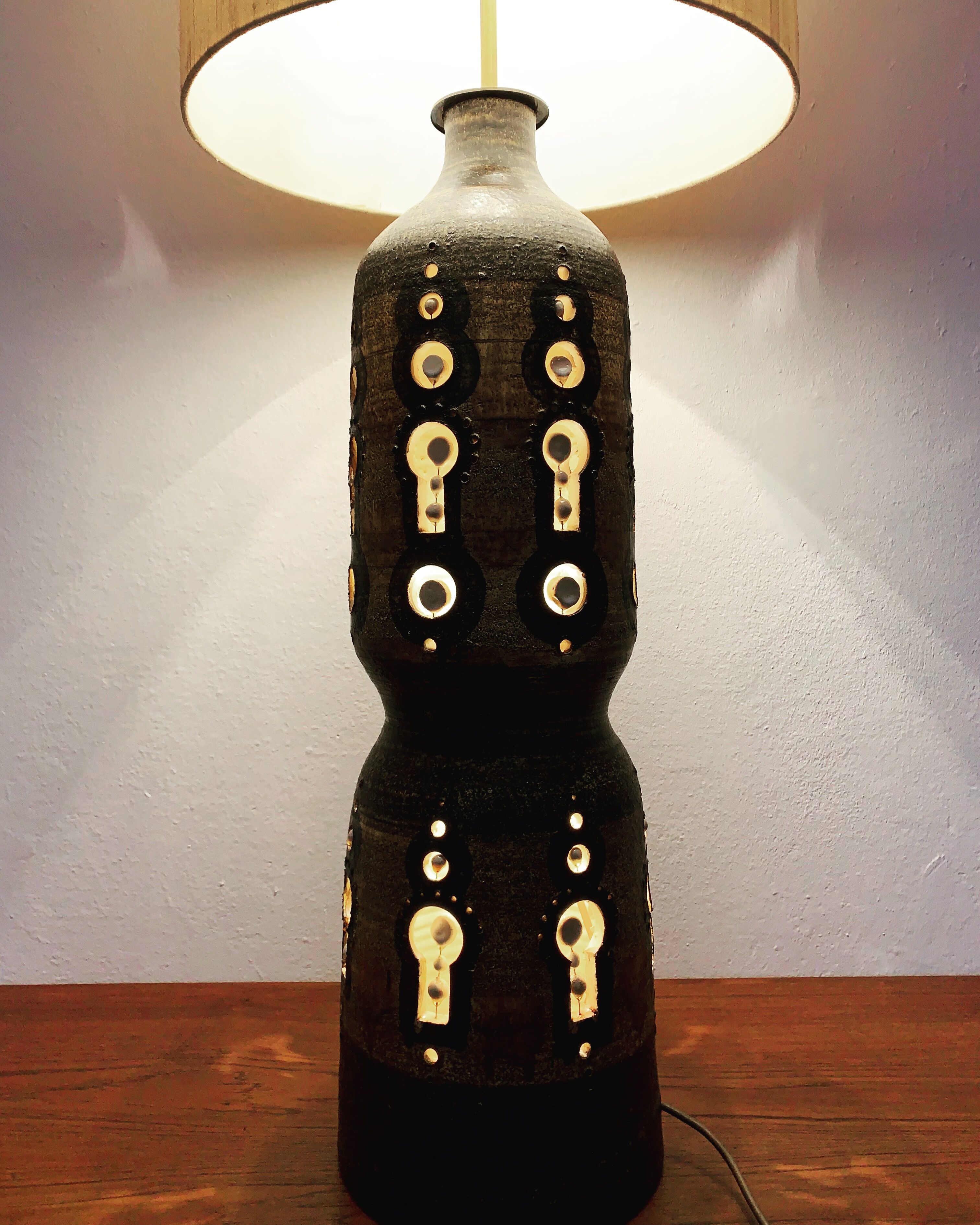 French ceramic floor lamp by Georges Pelletier