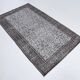 4x7 Turkish Floral Gray & Black Vintage Rug, 124x208Cm