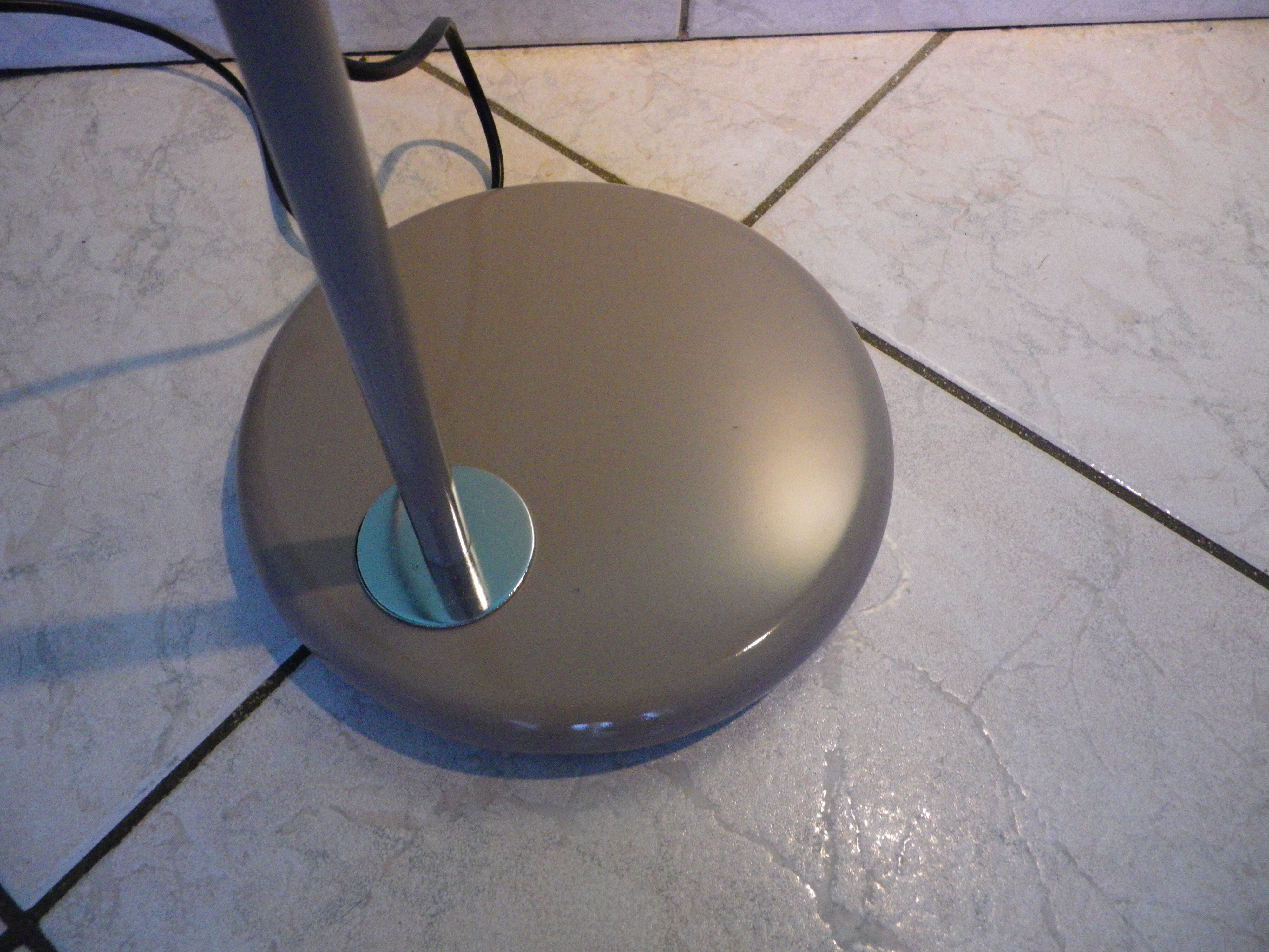 FLOOR lamp design COREP, lacquered steel taupe color, reclining