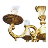 French Bronze 4-Branch Chandelier: Vintage Decorative Pendant Light