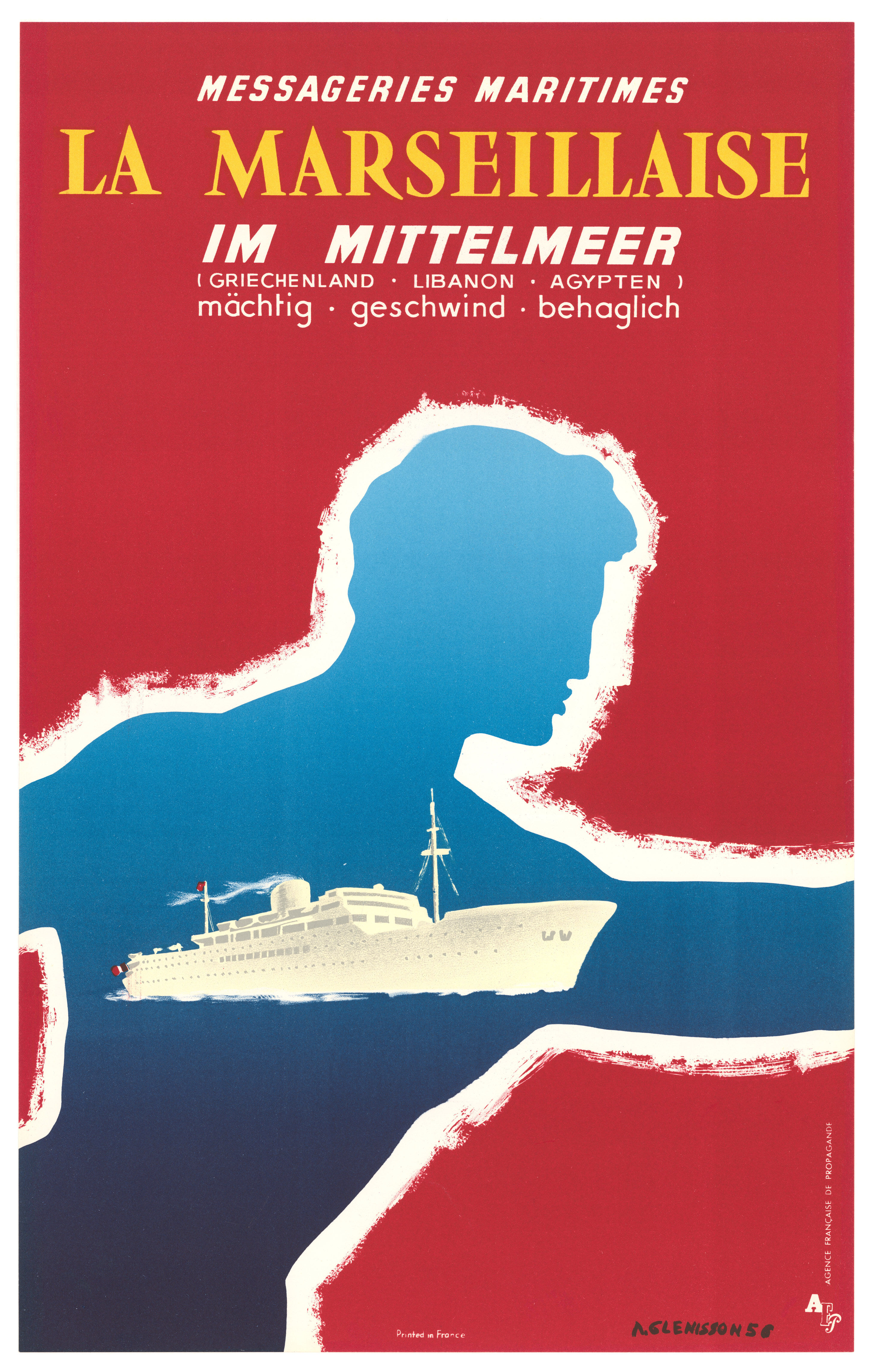 Poster Marseillaise Messageries Maritimes