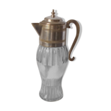 Glass and silver metal ewer pitcher