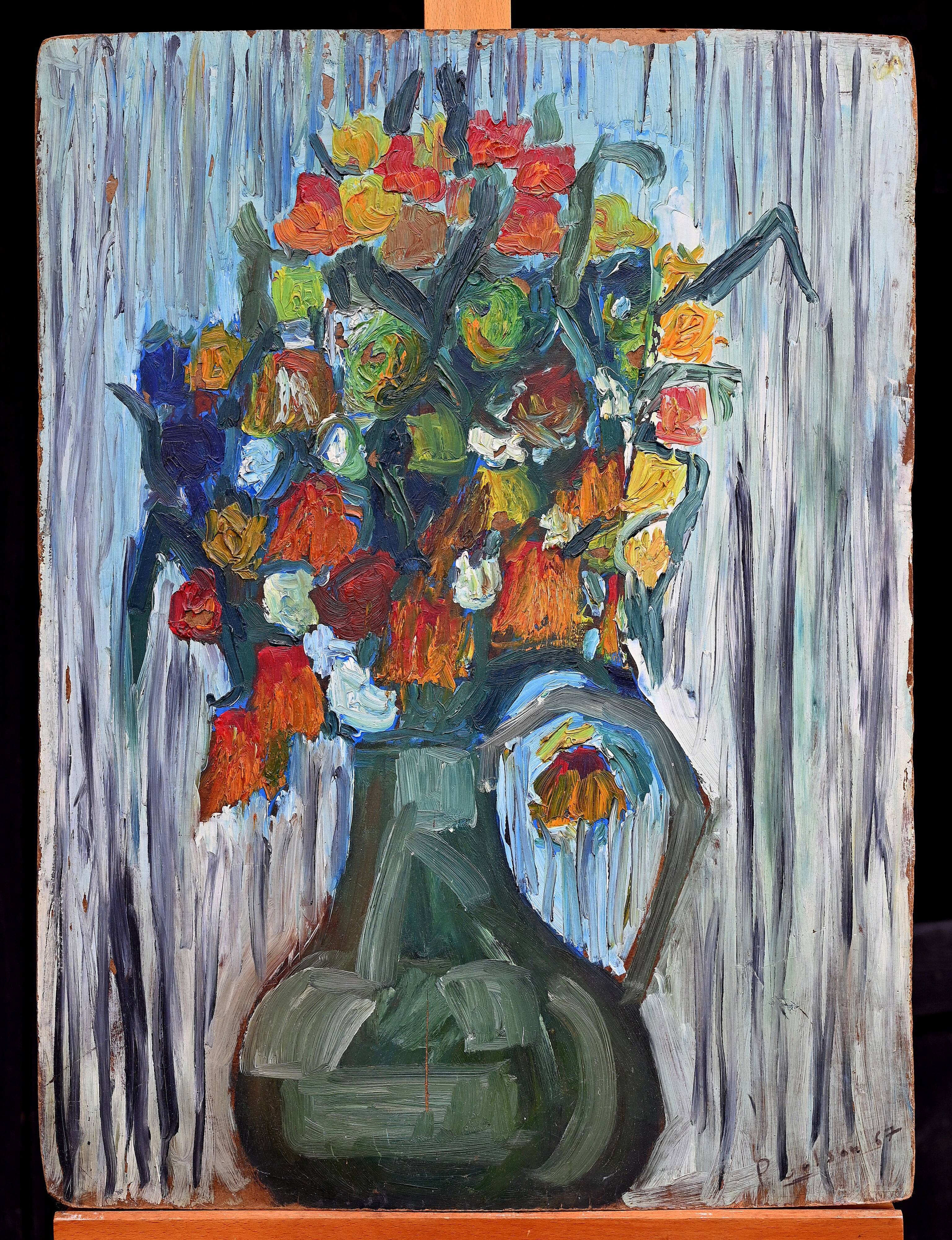 Bouquet art brut signé daté 1967