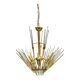 Murano Glass Rod Brass Chandelier, Italy, 1970s