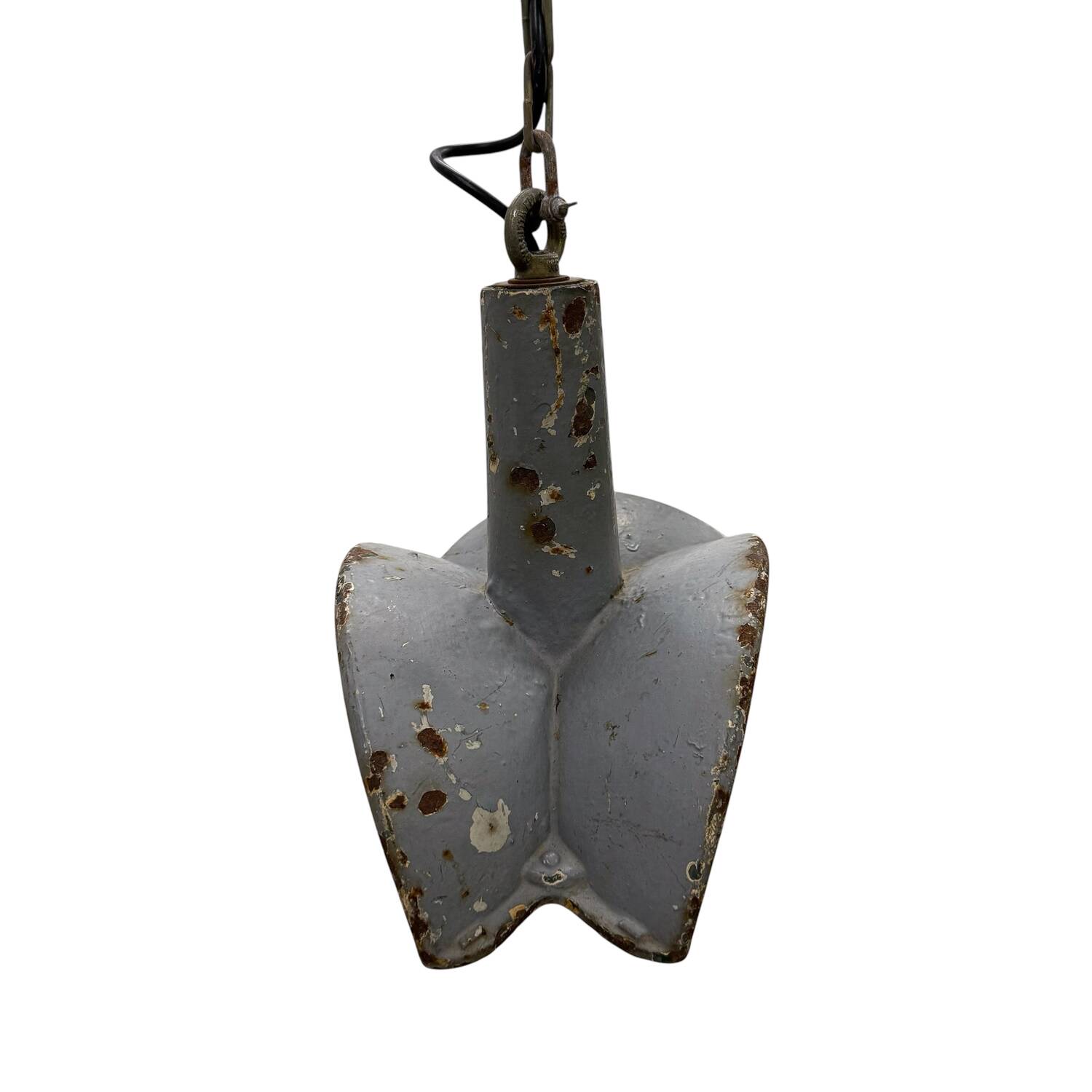 Nr. 2 Vintage industrial mirrored pendant light by Esla