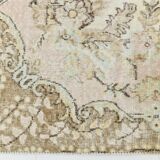 Tapis turc vintage 291 x 172 cm, rose pastel, vert et marron