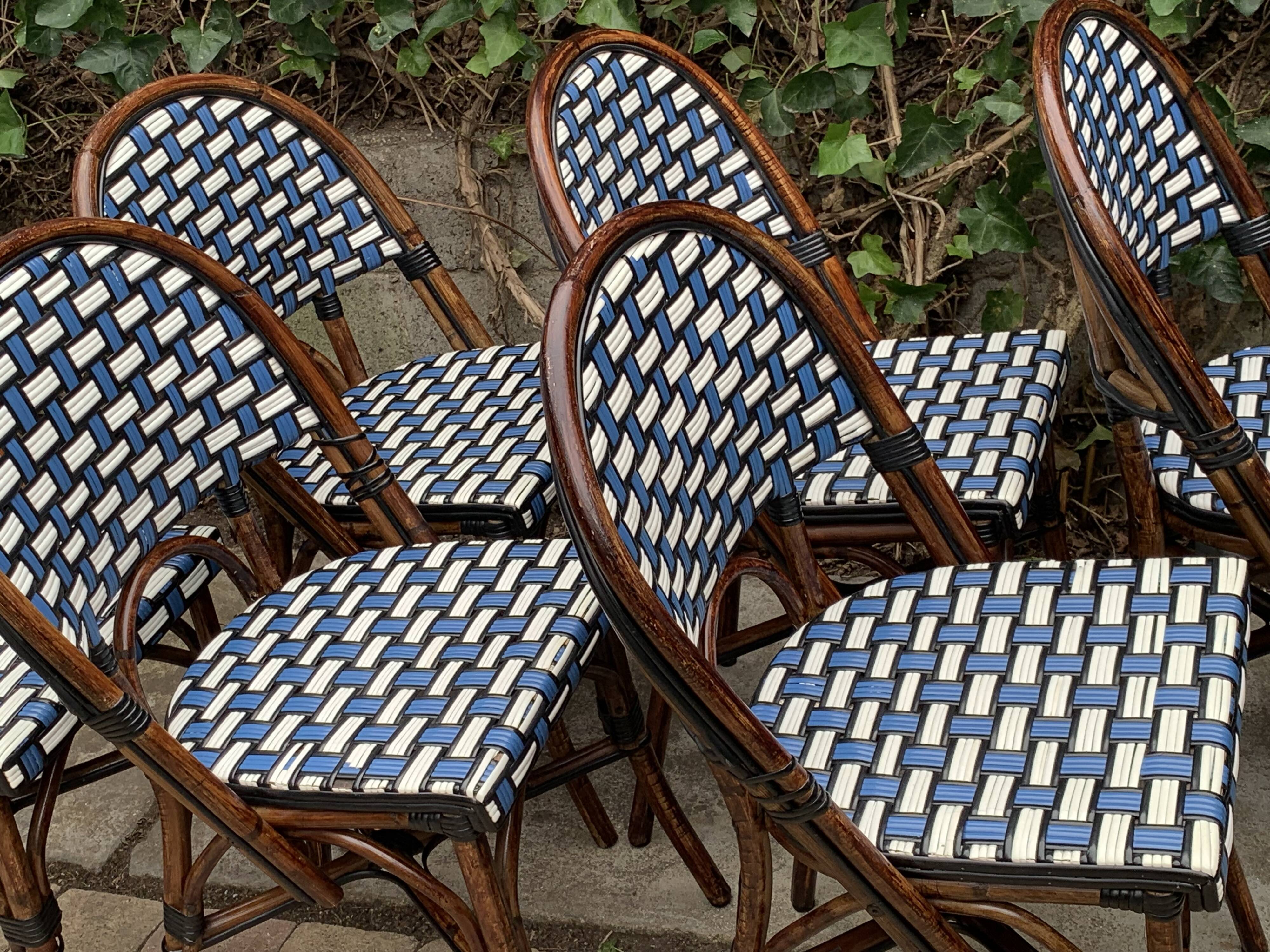 6 rattan bistro chairs